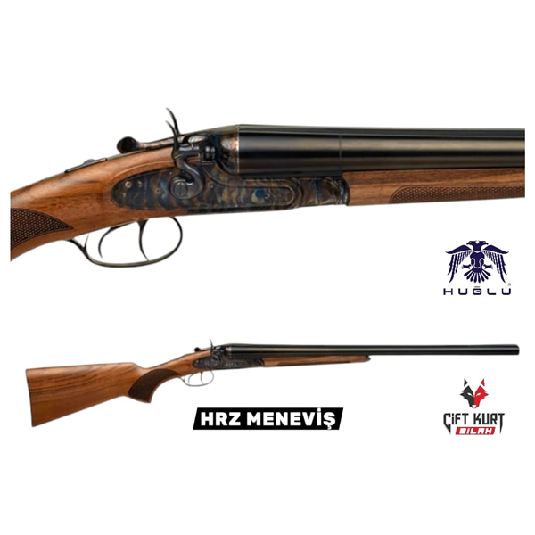 Huğlu HRZ 12 Çifte Tetik Tırnaklı Horuzlu Çakmaklı Meneviş  Av Tüfeği